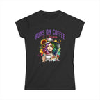 Runs on Coffee and Sarcasm T-shirt- Handmade Gift for Women, Casualwear, Coffee Addict Shirt, Fun Graphic Tee, Unique Gift Idea Printify