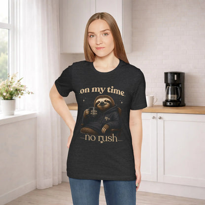 On My Time Sloth T‑Shirt Printify
