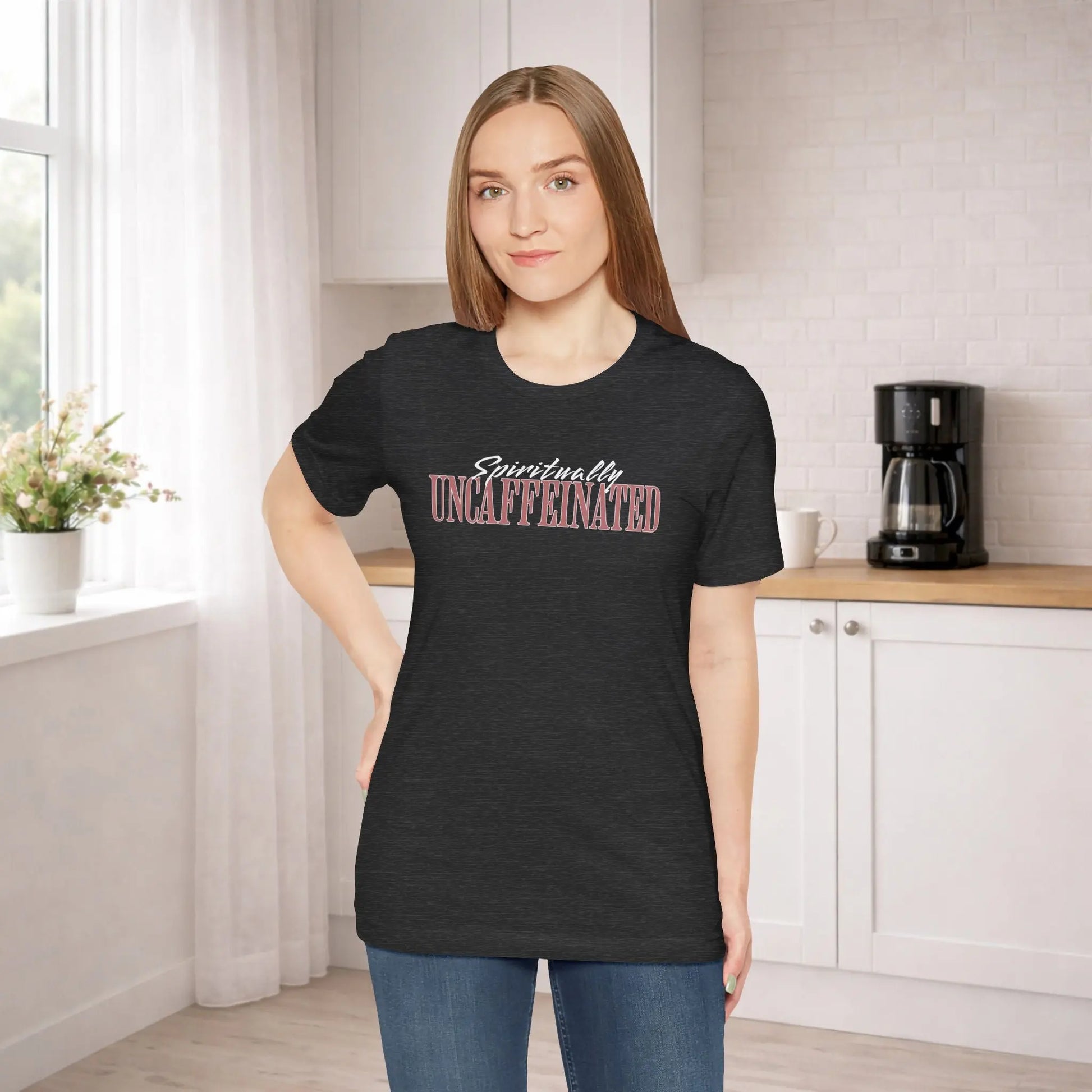 Spiritually Uncaffeinated Tee Printify