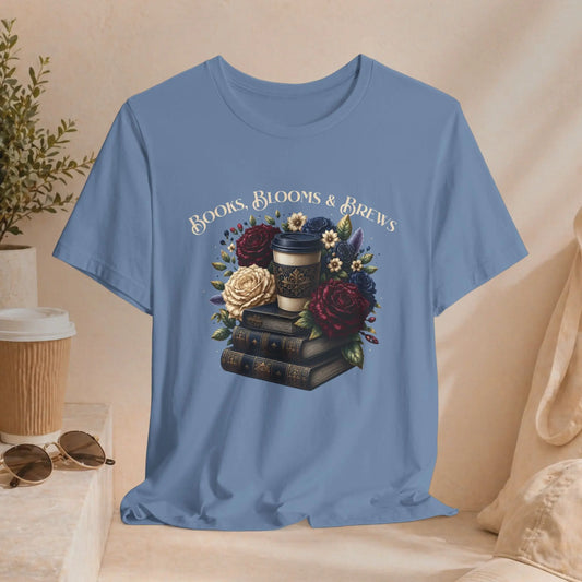 Books, Blooms & Brews Tee Printify