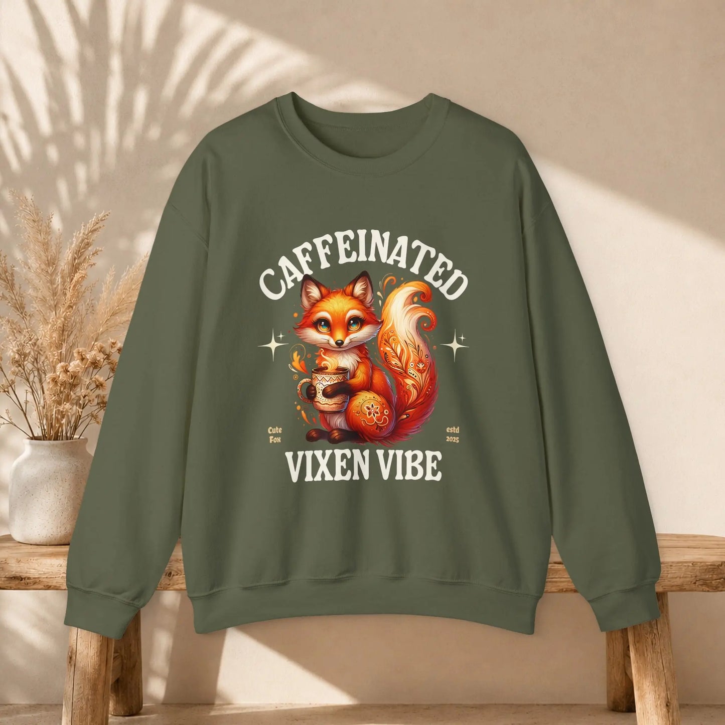 Caffeinated Vixen Vibe Sweatshirt Printify