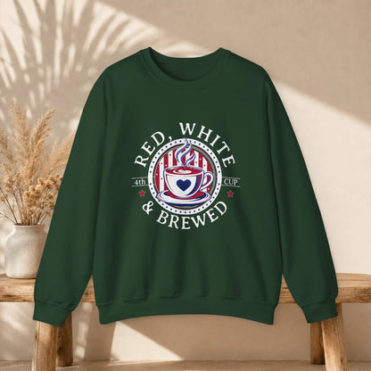 Red, White & Brewed Sweatshirt Printify