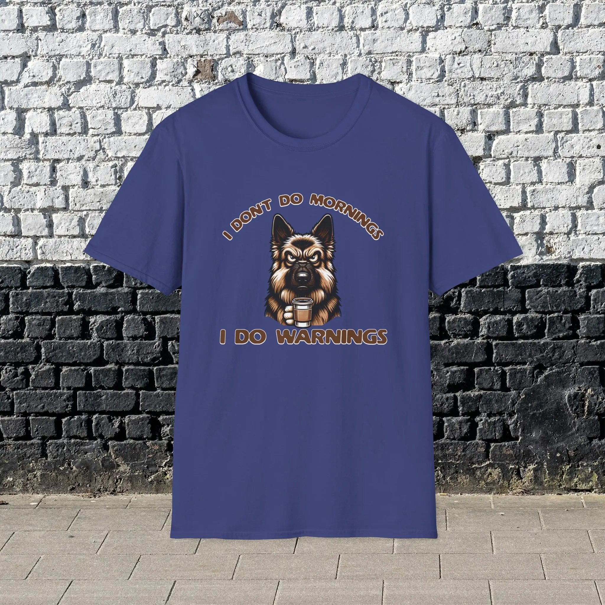 Warnings T-Shirt - Funny German Shephard Coffee Tee Printify