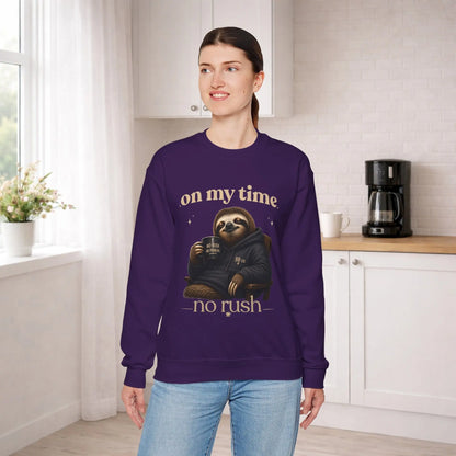 On My Time Sloth Sweatshirt Printify