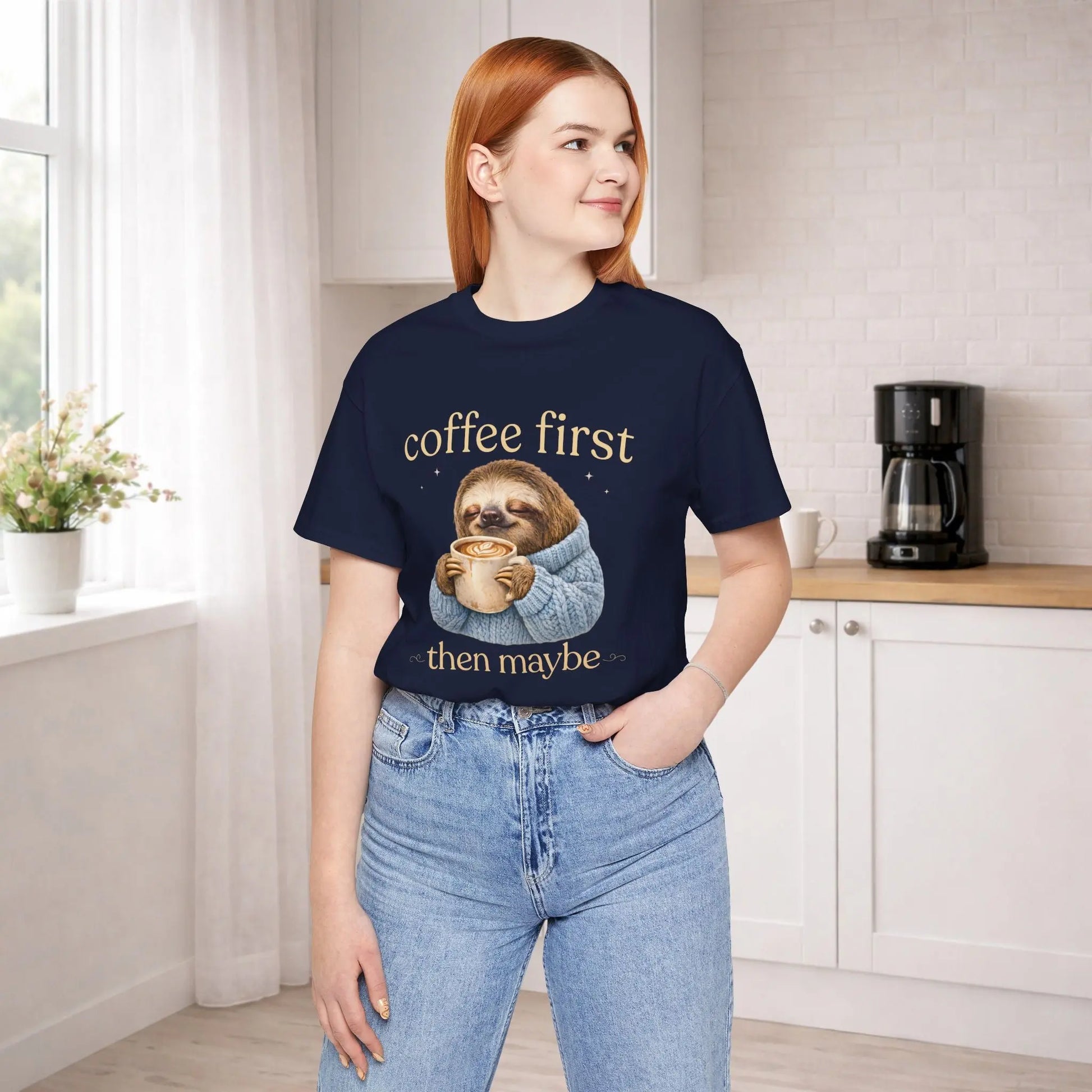 Coffee First Sloth T-Shirt - Boldly Bitter Company