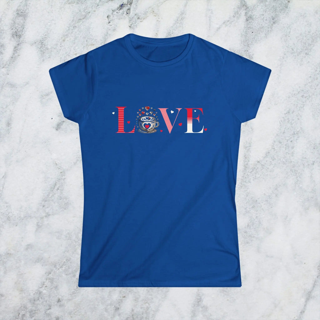 Coffee Love T-Shirt – “LOVE” with Coffee Cup Design - Boldly Bitter Company