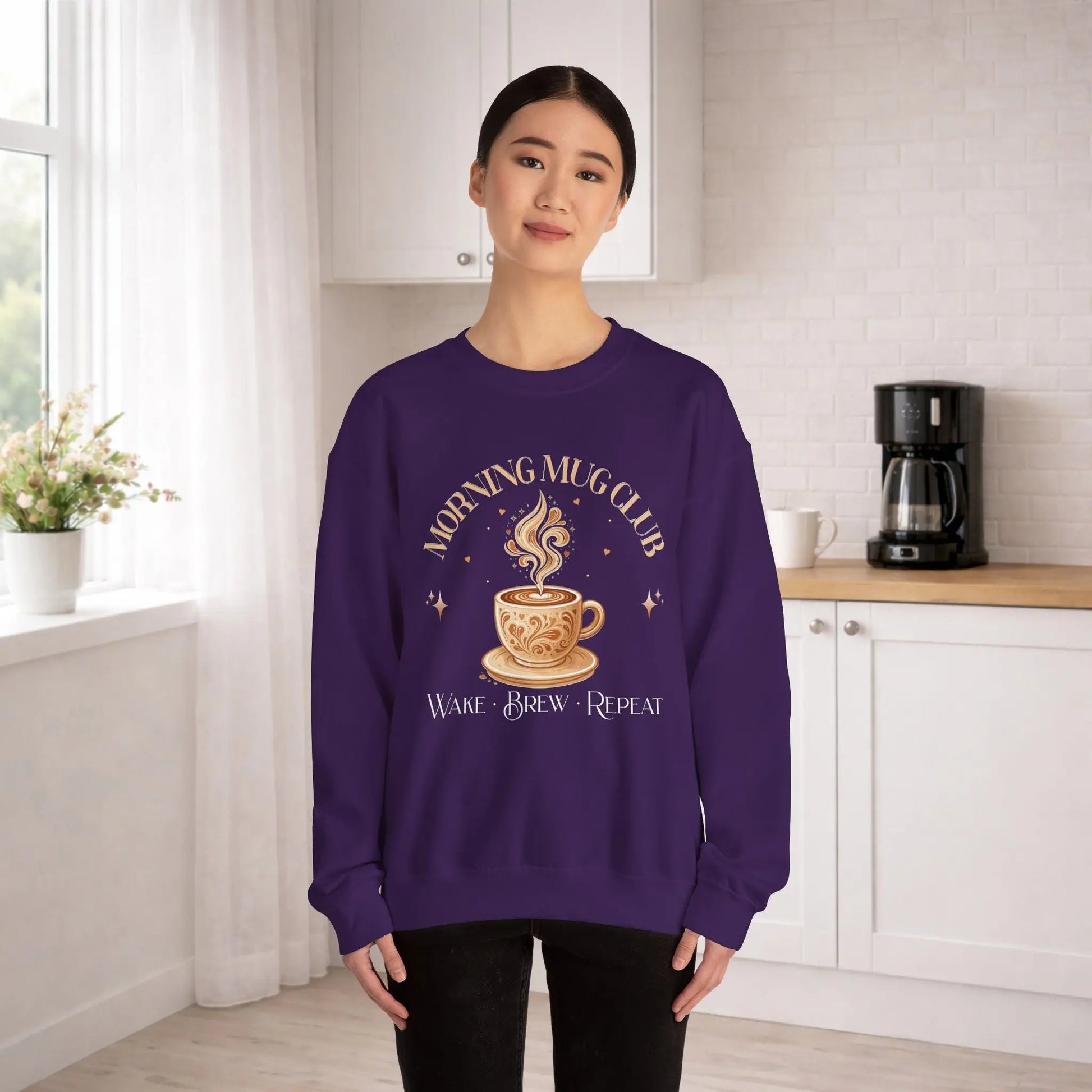 Morning Mug Club Sweatshirt - Wake, Brew, Repeat Printify