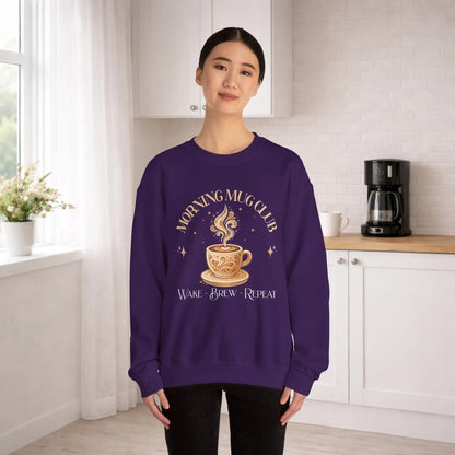 Morning Mug Club Sweatshirt - Wake, Brew, Repeat Printify