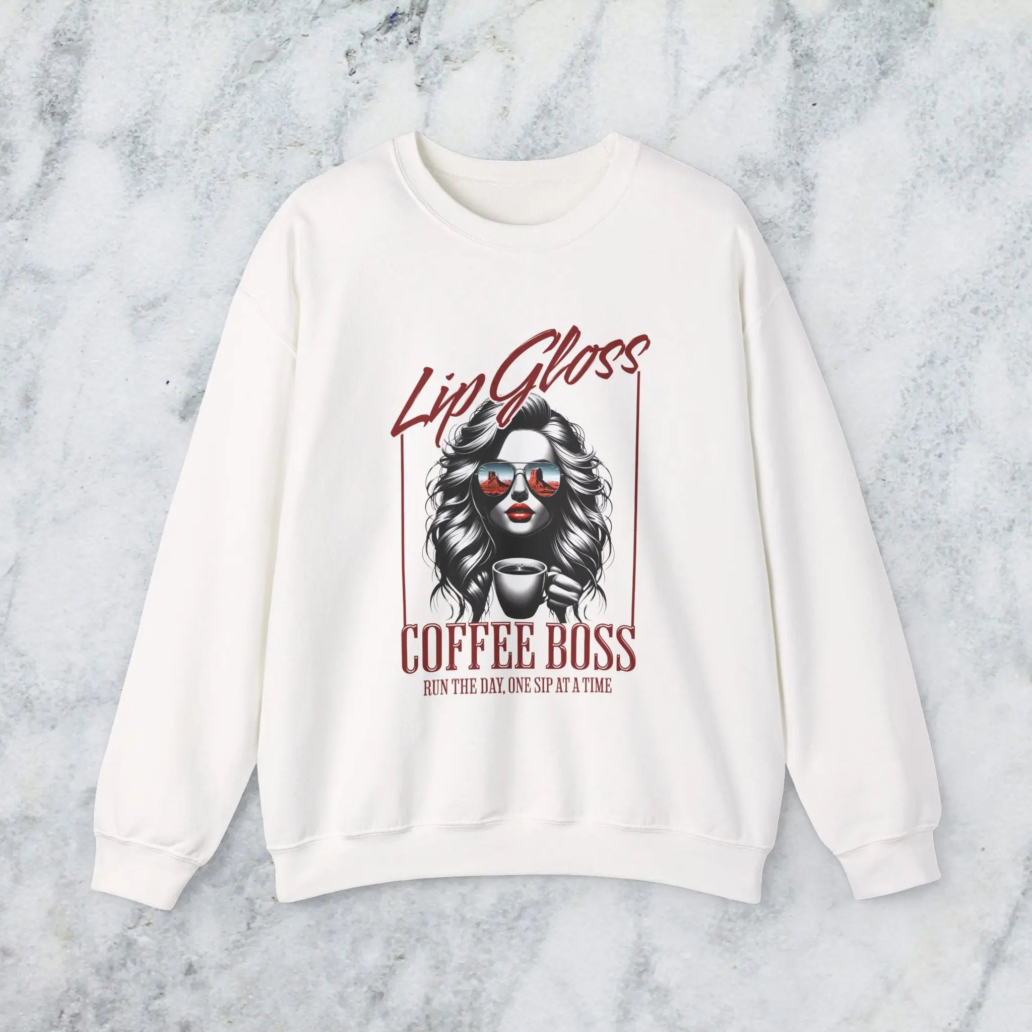 Lip Gloss Coffee Boss Sweatshirt Printify
