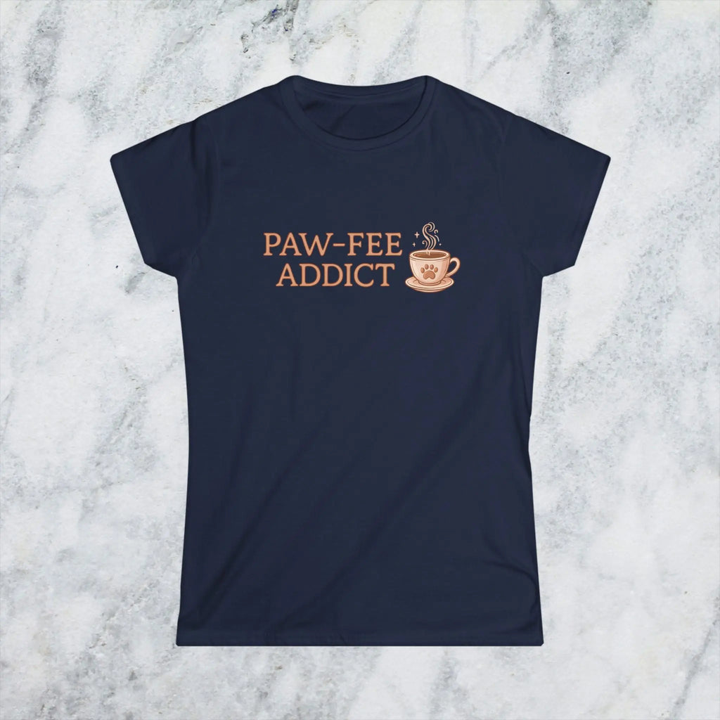 Paw-fee Addict Tee — Cute Coffee & Cat Lovers Shirt Printify