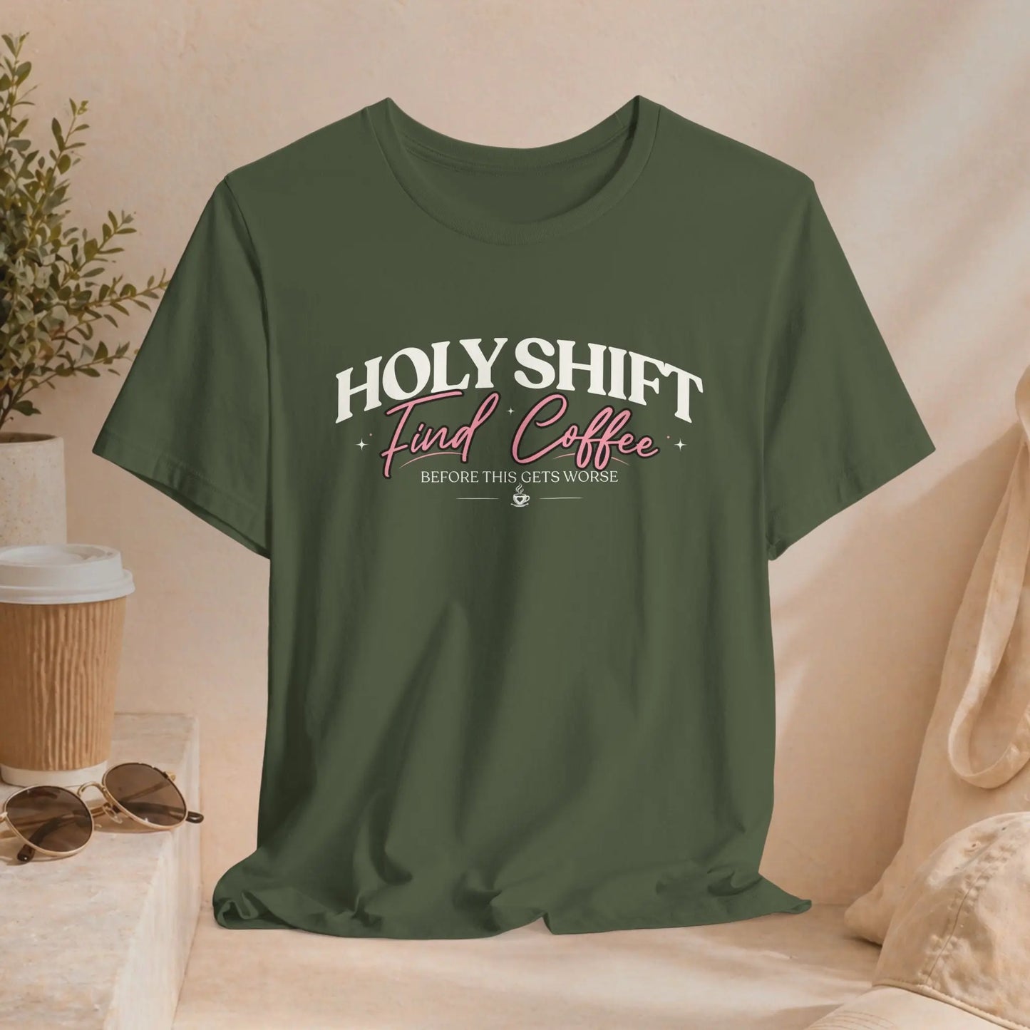 Holy Shift Coffee Tee Printify
