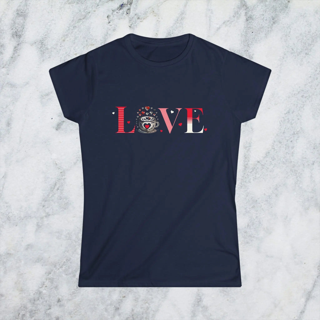 Coffee Love T-Shirt – “LOVE” with Coffee Cup Design - Boldly Bitter Company