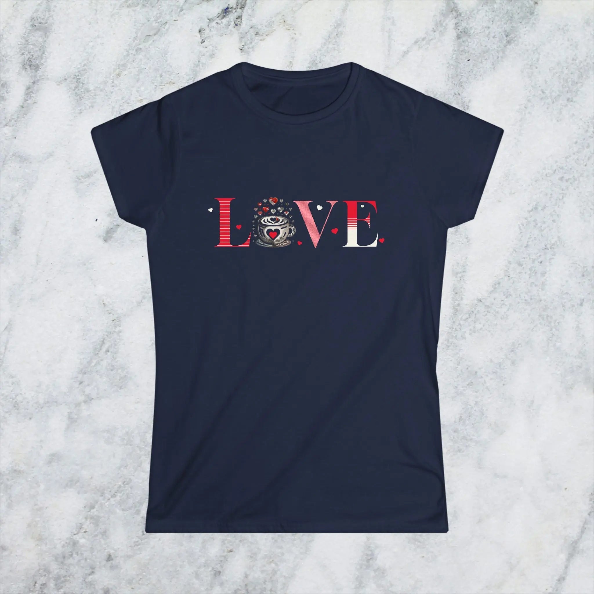 Coffee Love T-Shirt – “LOVE” with Coffee Cup Design - Boldly Bitter Company