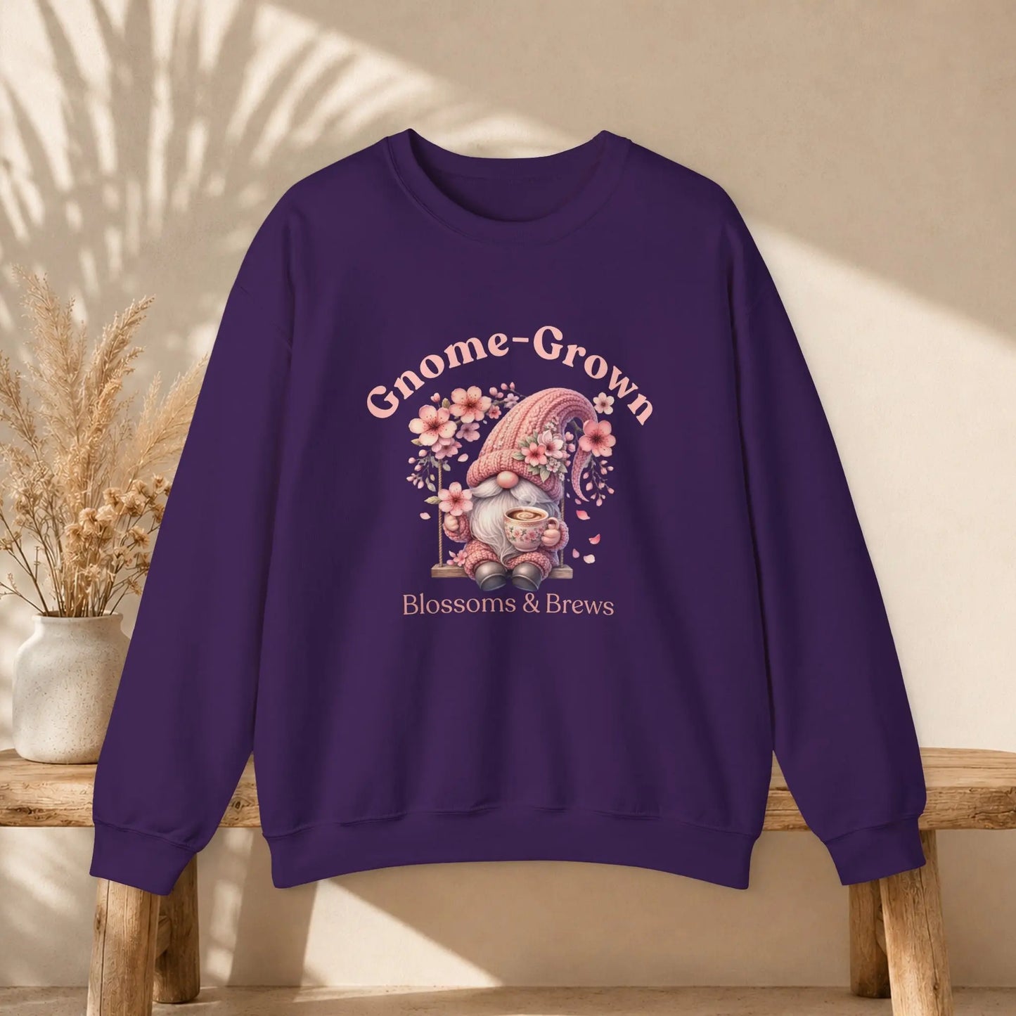 Gnome-Grown Blossoms & Brews Sweatshirt Printify