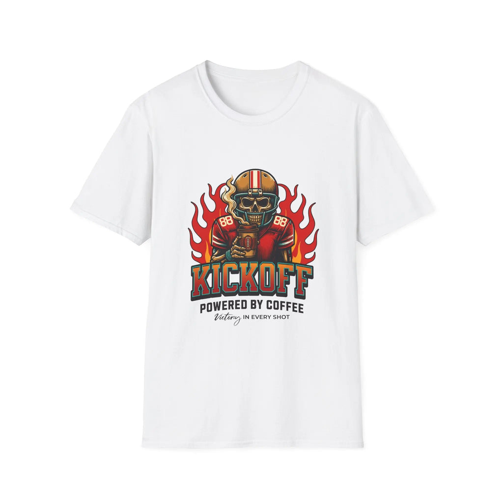 Kickoff Powered by Coffee T-Shirt Printify