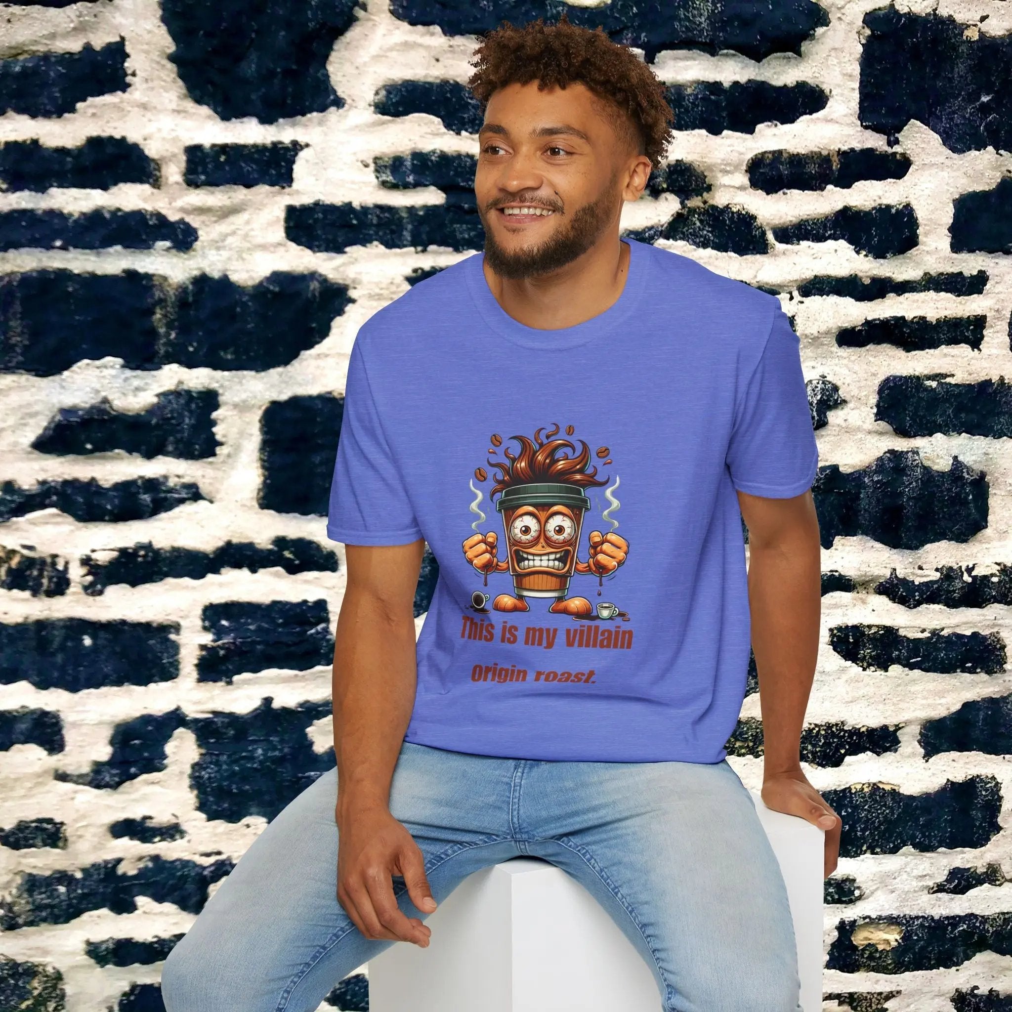 My Villain Origin Roast Shirt – Funny Coffee Lover T-Shirt, Sarcastic Caffeine Addict Tee, Humor Gift for Men Printify