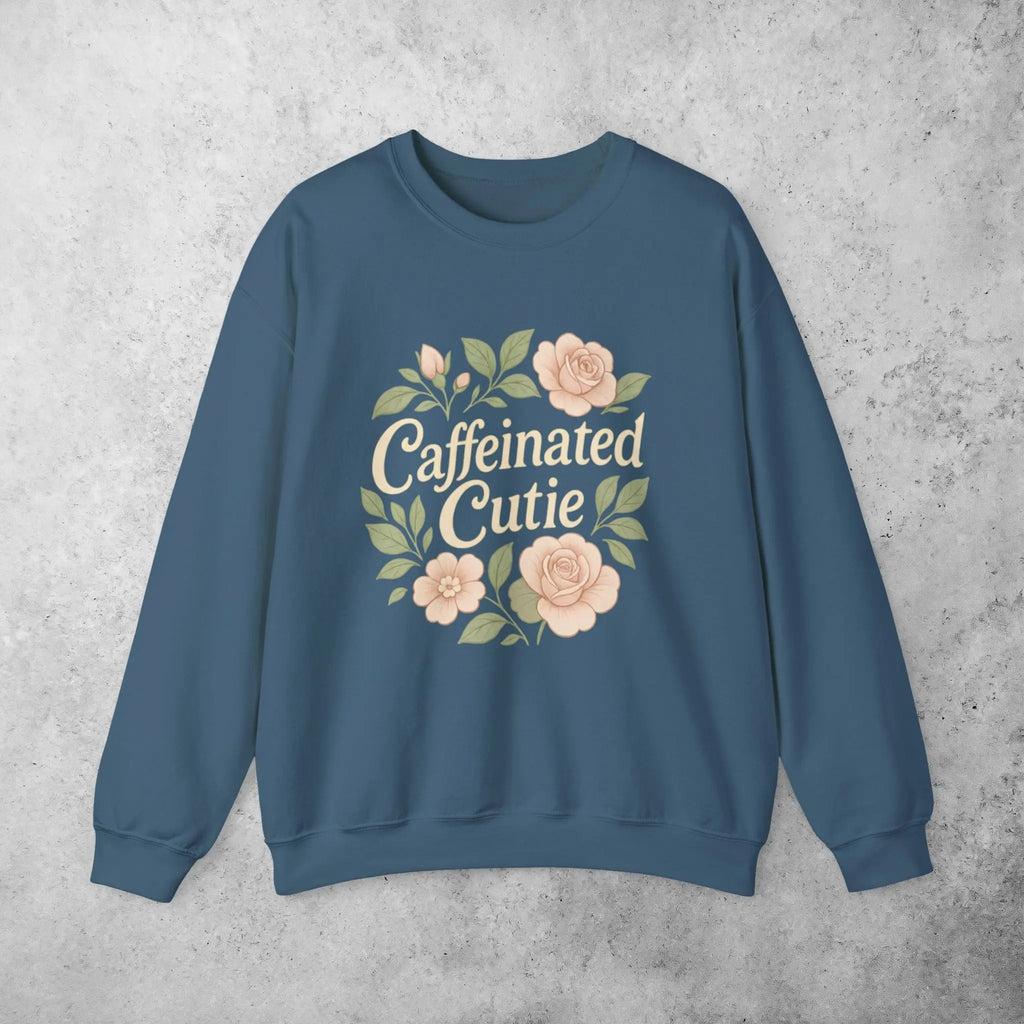 Caffeinated Cutie Sweatshirt — Floral Coffee Lover Crewneck - Boldly Bitter Company