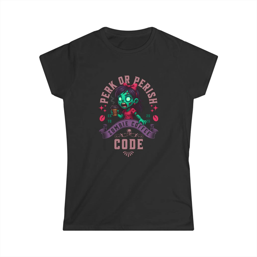 Perk or Perish Tshirt - Zombie Coffee Code Printify