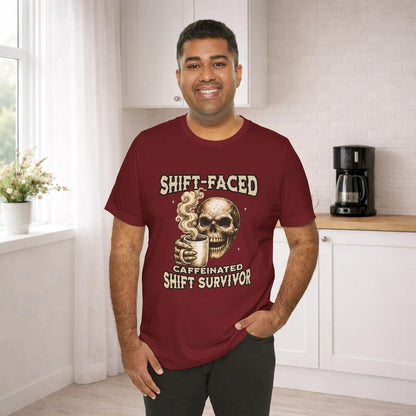 Shift-Faced Caffeinated Shift Survivor Tee - Boldly Bitter Company
