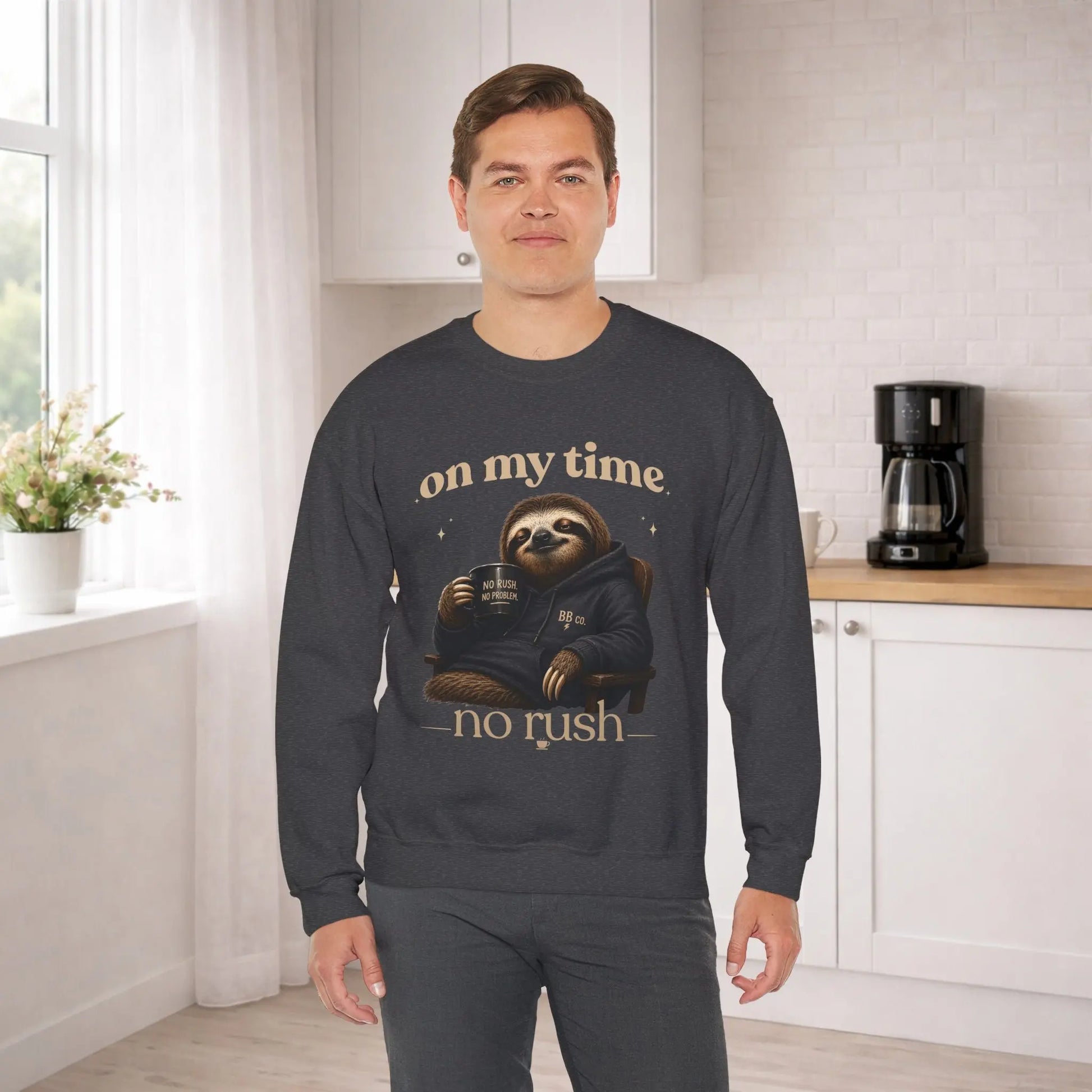 On My Time Sloth Sweatshirt Printify