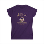 Just a Gal Who Loves Coffee - Boho Style Coffee Gal T-shirt Printify