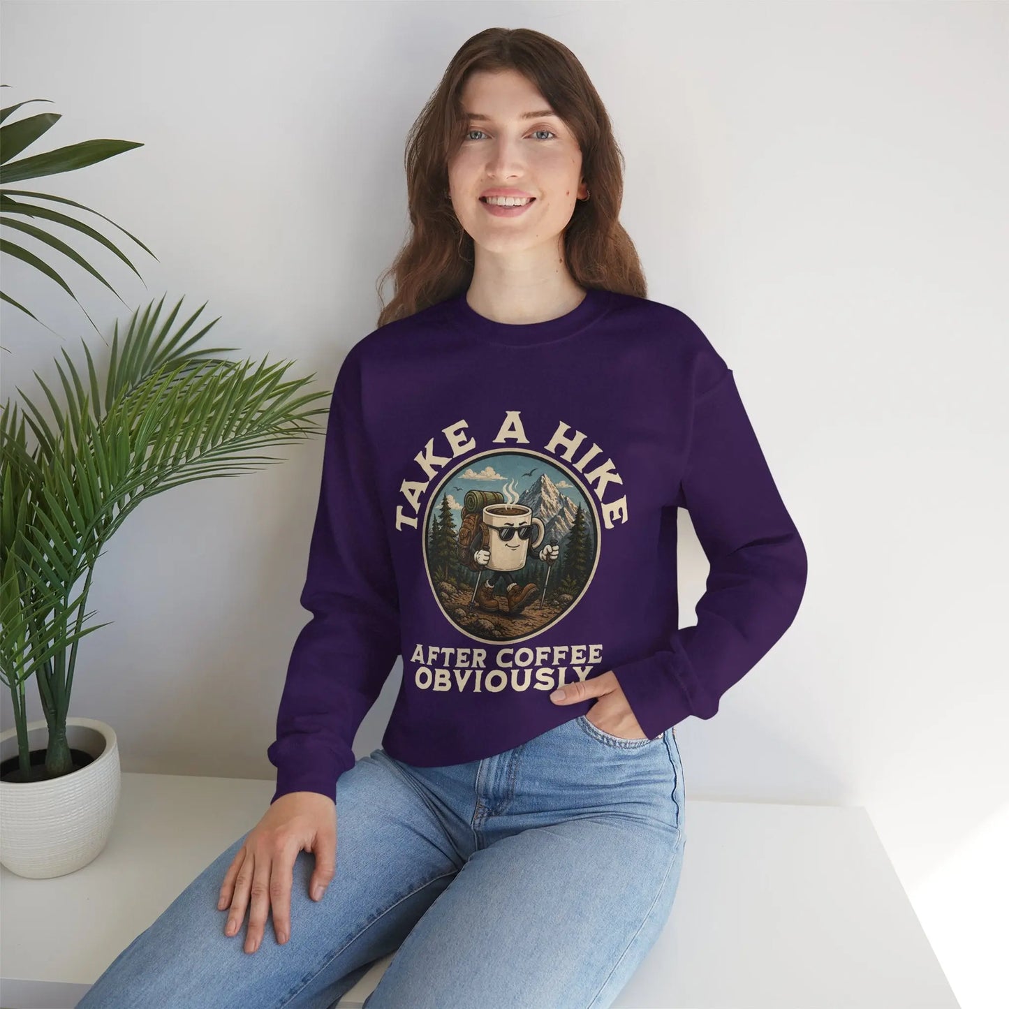 Take a Hike Coffee Sweatshirt Printify