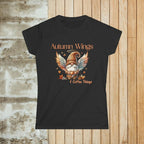Autumn Wings Gnome Women's Softstyle Tee - Cozy Fall Celebration Top Printify