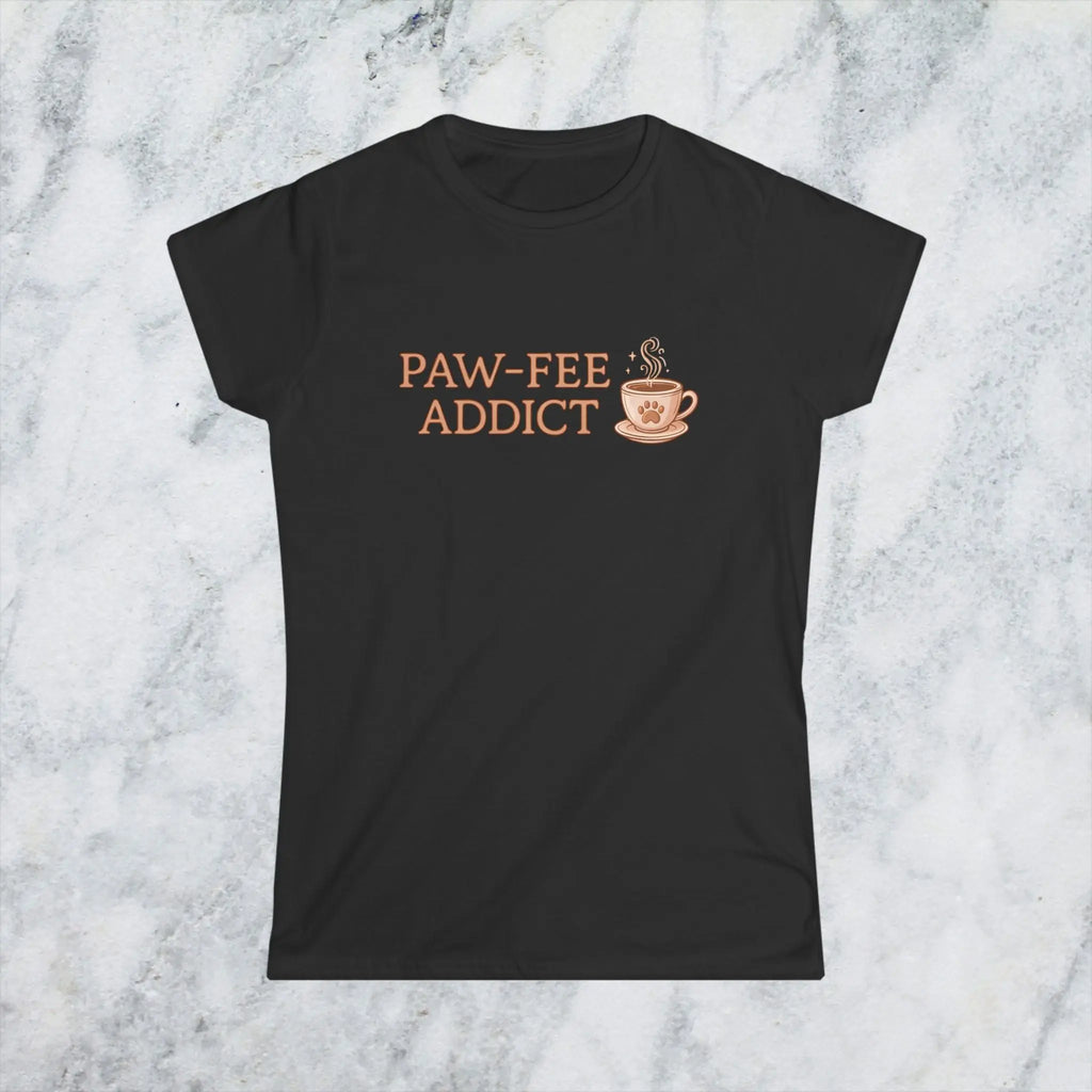 Paw-fee Addict Tee — Cute Coffee & Cat Lovers Shirt Printify
