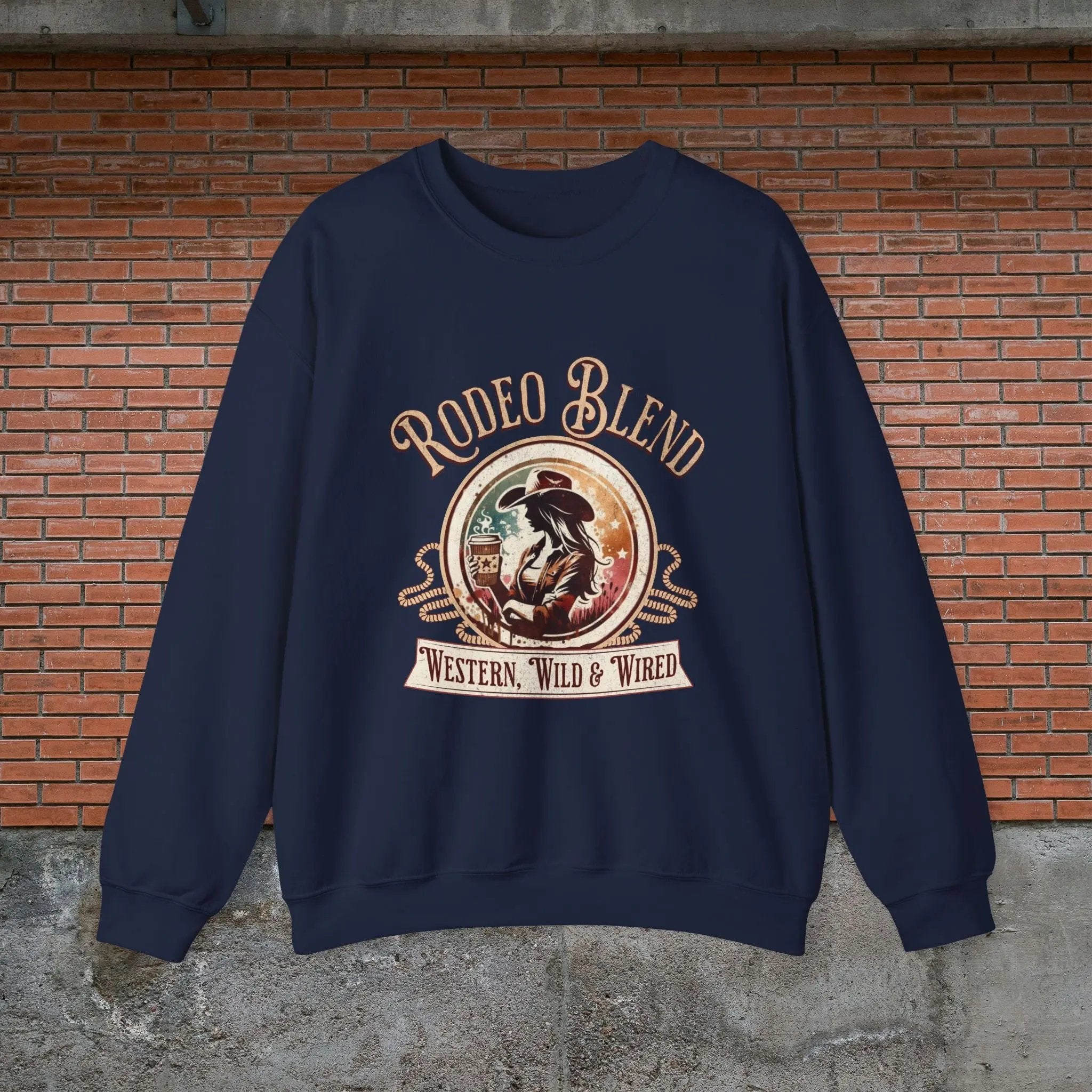 Western Rodeo Blend Sweatshirt, Cozy Unisex Sweater, Vintage Graphic Crewneck, Country Style Apparel, Perfect for Rodeo Events - Boldly Bitter Company