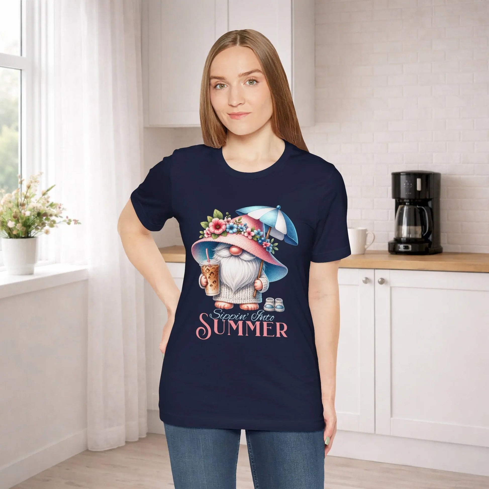Sippin Into Summer Gnome T-Shirt Printify