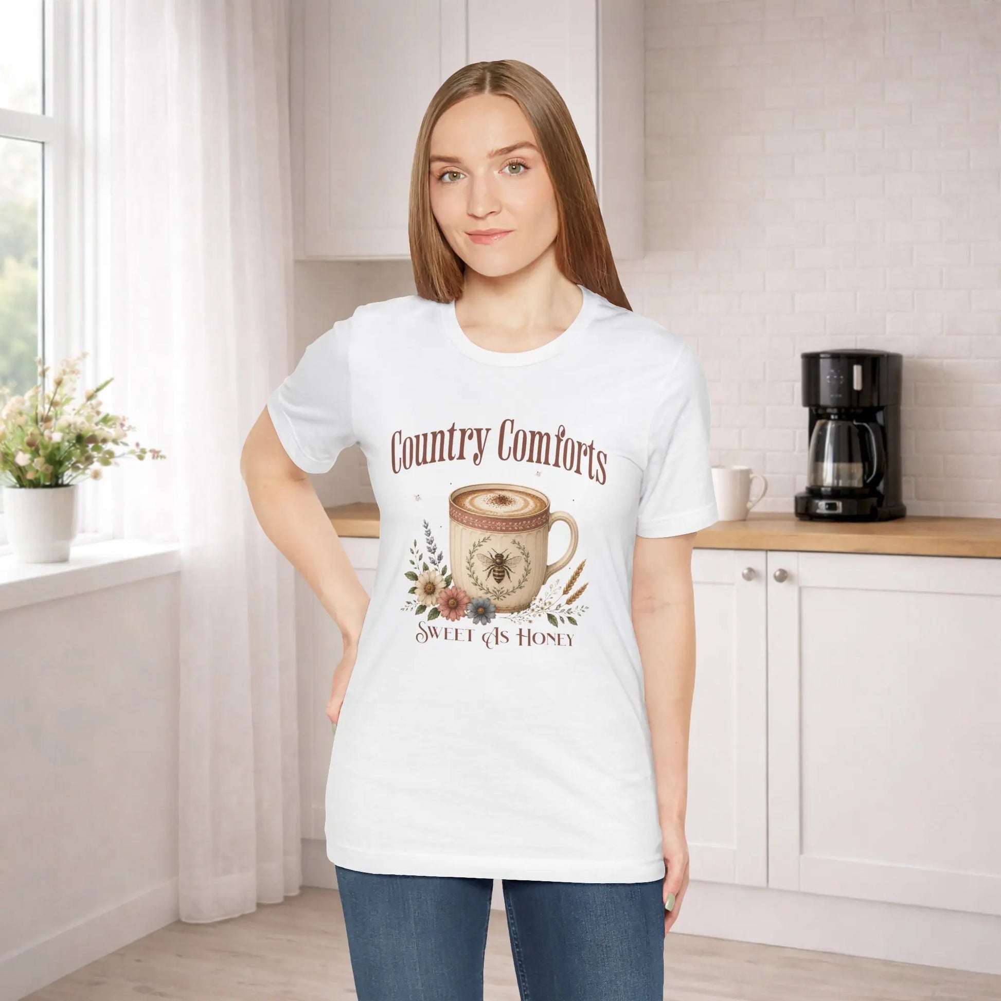Country Comforts Tee — "Sweet as Honey" Coffee Graphic T-Shirt Printify