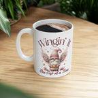 Wingin It Coffee Mug - Cute Gnome Angel Coffee Mug Printify