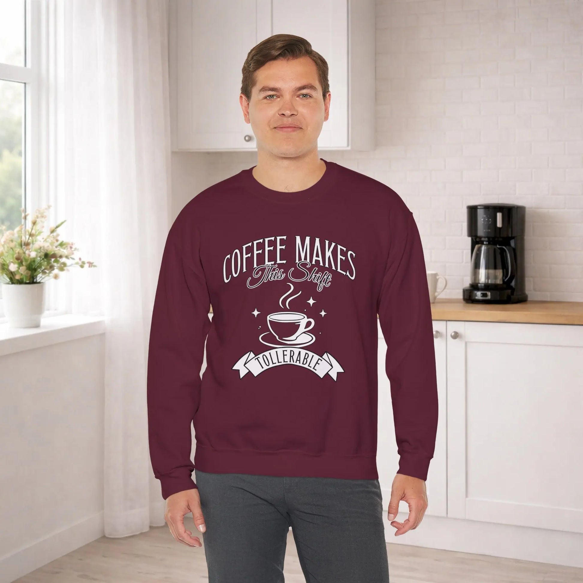 Coffee Makes This Shift Tolerable Sweatshirt Printify