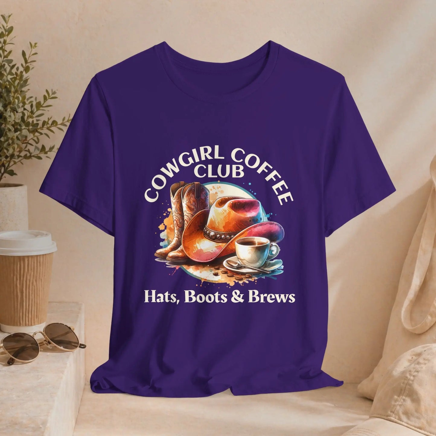 Cowgirl Coffee Club Tee — "Hats, Boots & Brews" - Boldly Bitter Company