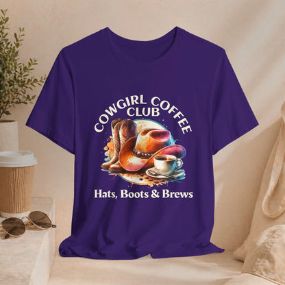 Cowgirl Coffee Club Tee — "Hats, Boots & Brews" - Boldly Bitter Company