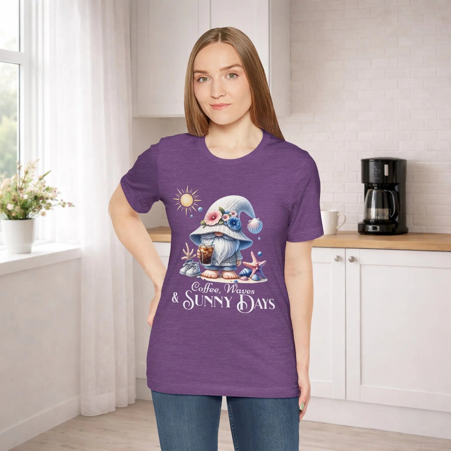 Sunny Days Gnome Coffee T-shirt Printify