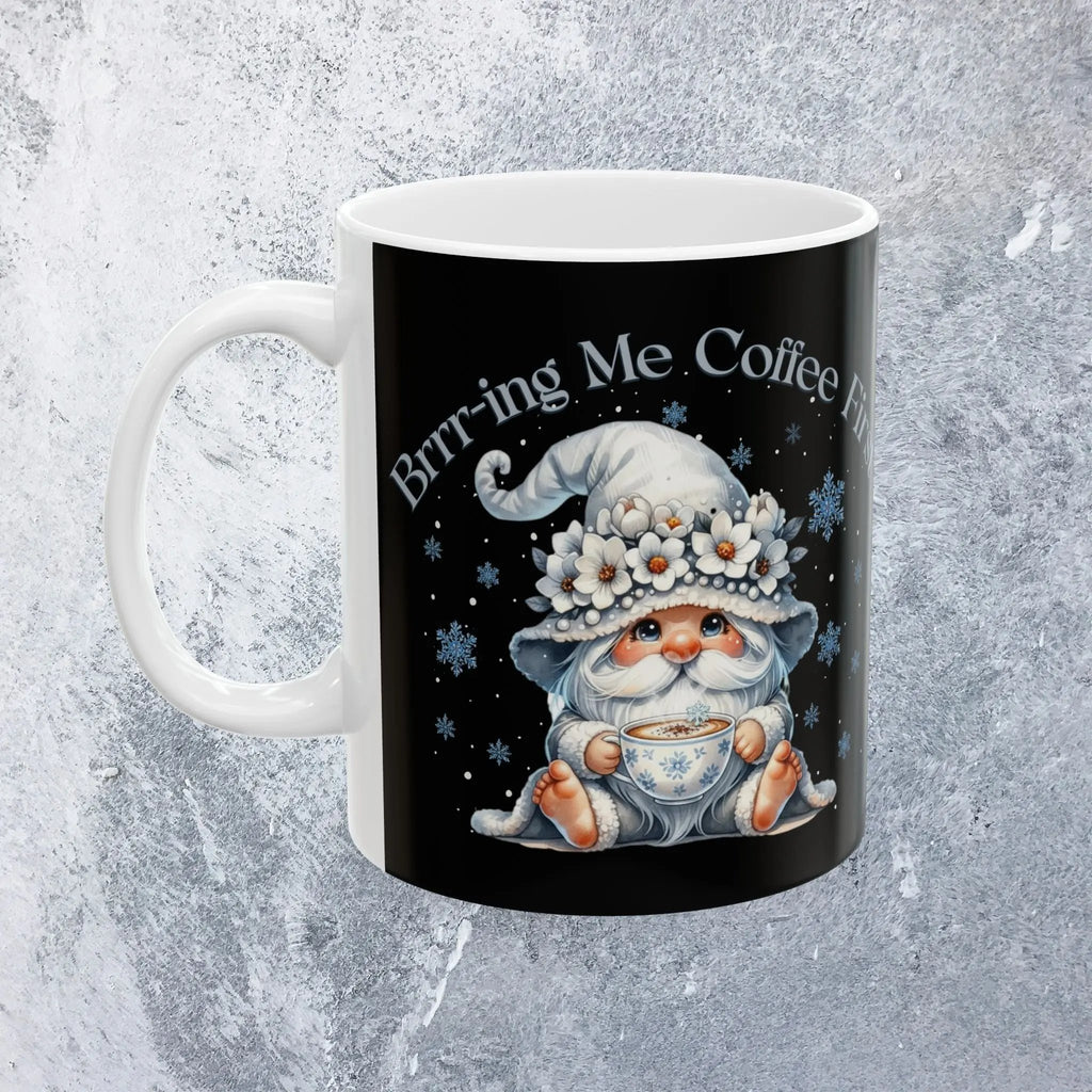 Brrr-ing Me Coffee First Mug - Winter Vibes 11 oz Printify