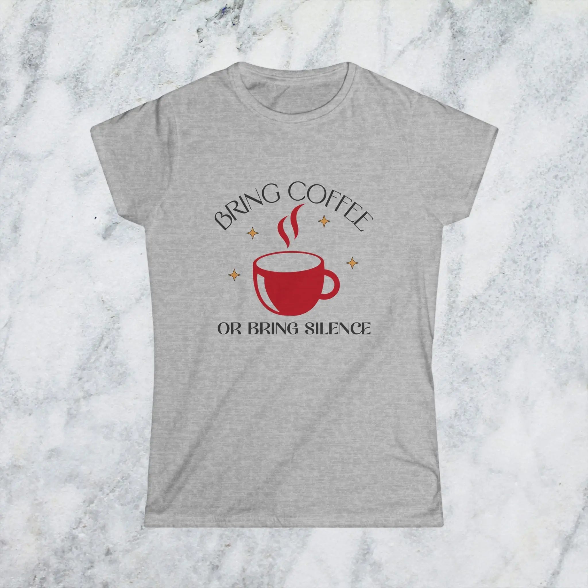 Bring Coffee Tee - Bring Silence T-Shirt – Funny Coffee Cup Graphic Tee Printify