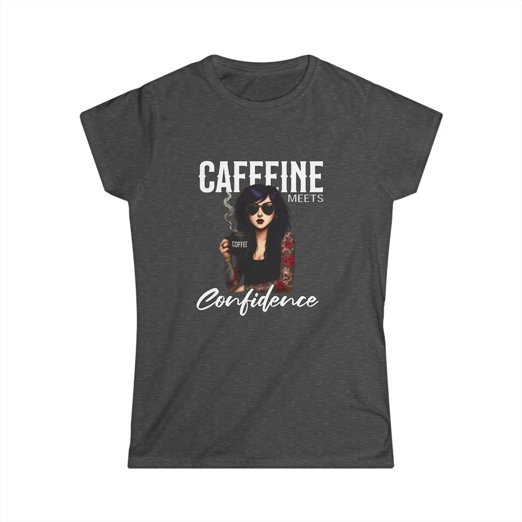 Caffeine and Confidence - T-Shirt Tattoo Woman Caffeine Confidence Design Printify