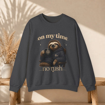 On My Time Sloth Sweatshirt Printify