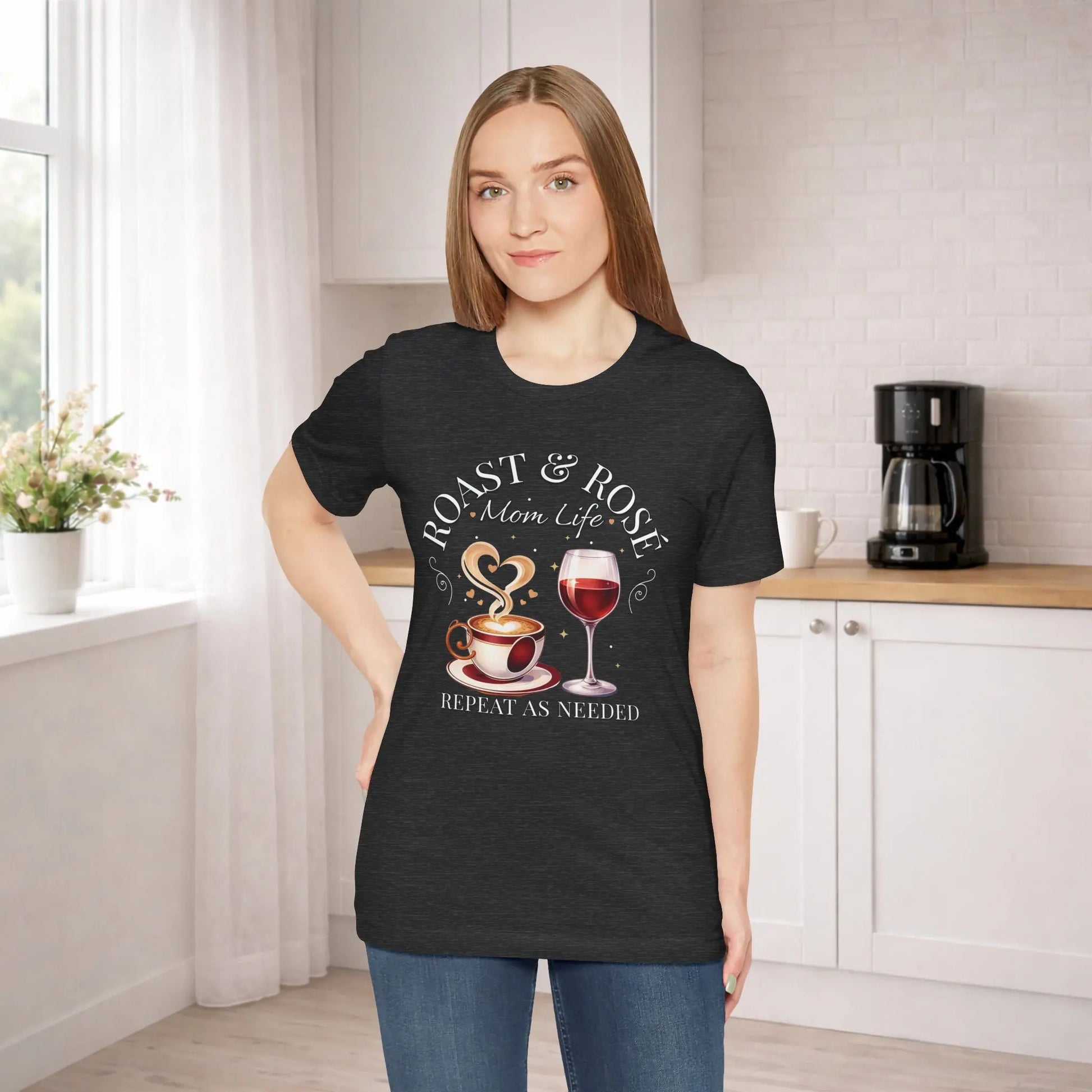 Coffee Wine Mom Life Tee - Roast & Rosé - Boldly Bitter Company