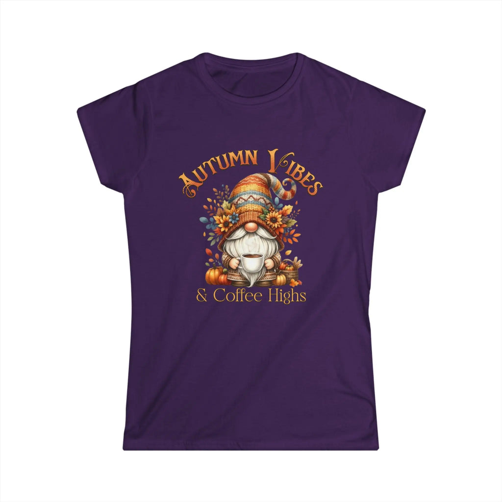 Autumn Vibes T-shirt, Cozy Fall Shirt, Gnome Lover Gift, Seasonal Graphic Tee, Coffee Lovers Apparel, Thanksgiving Outfit Printify