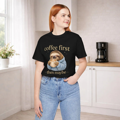 Coffee First Sloth T-Shirt - Boldly Bitter Company