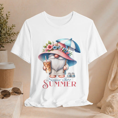 Sippin Into Summer Gnome T-Shirt Printify
