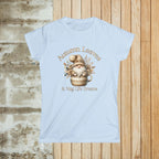 Autumn Leaves Women's Softstyle Tee - Cozy gnome ina coffee cup fall vibes Printify
