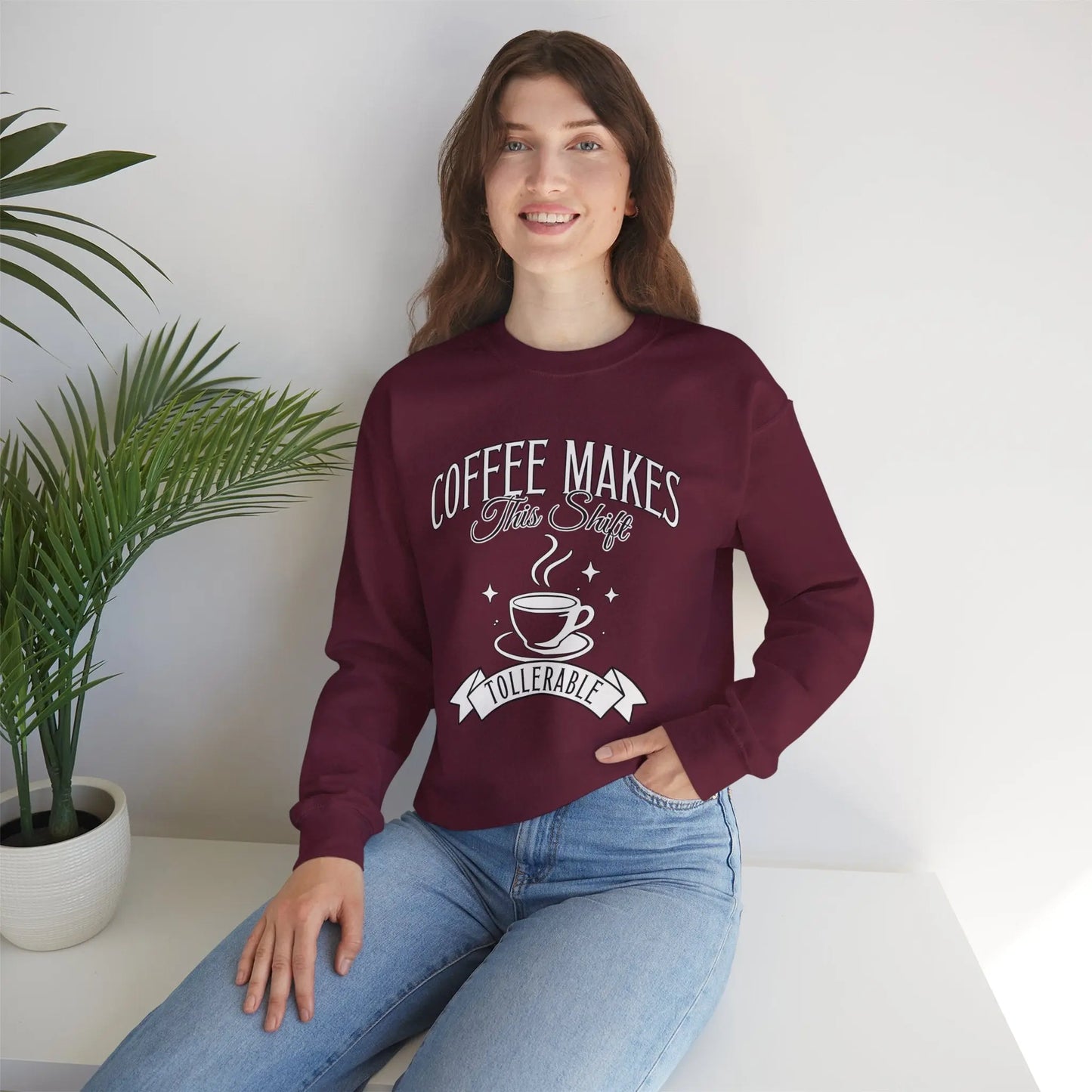 Coffee Makes This Shift Tolerable Sweatshirt Printify