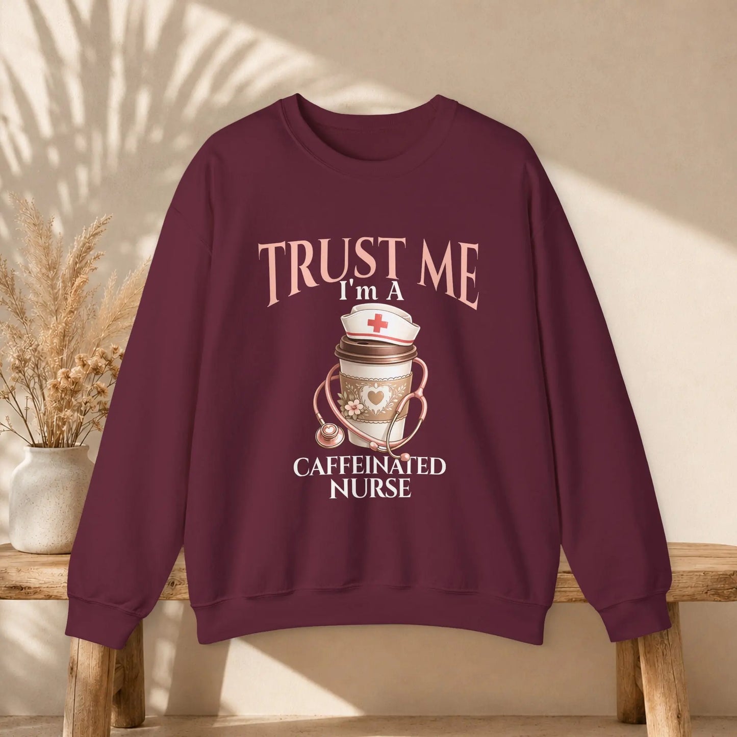 Caffeinated Nurse Sweatshirt Printify