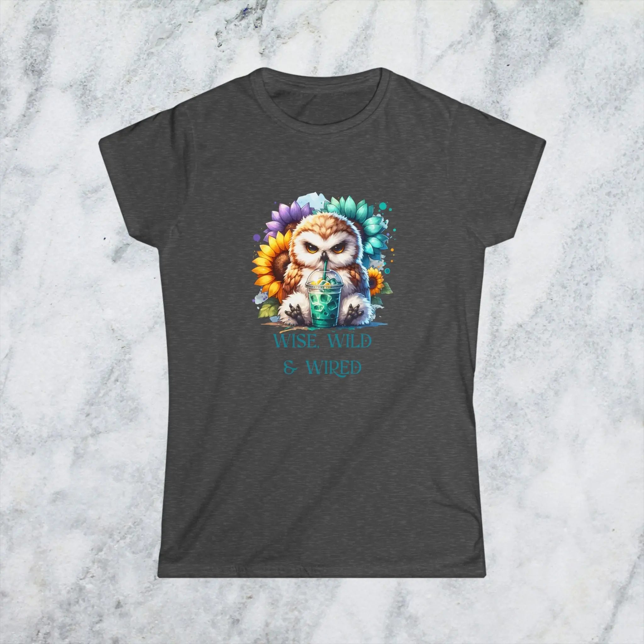 Wise Wild Owl T-Shirt – “Wise, Wild and Wired” Sunflower Owl Tee Printify
