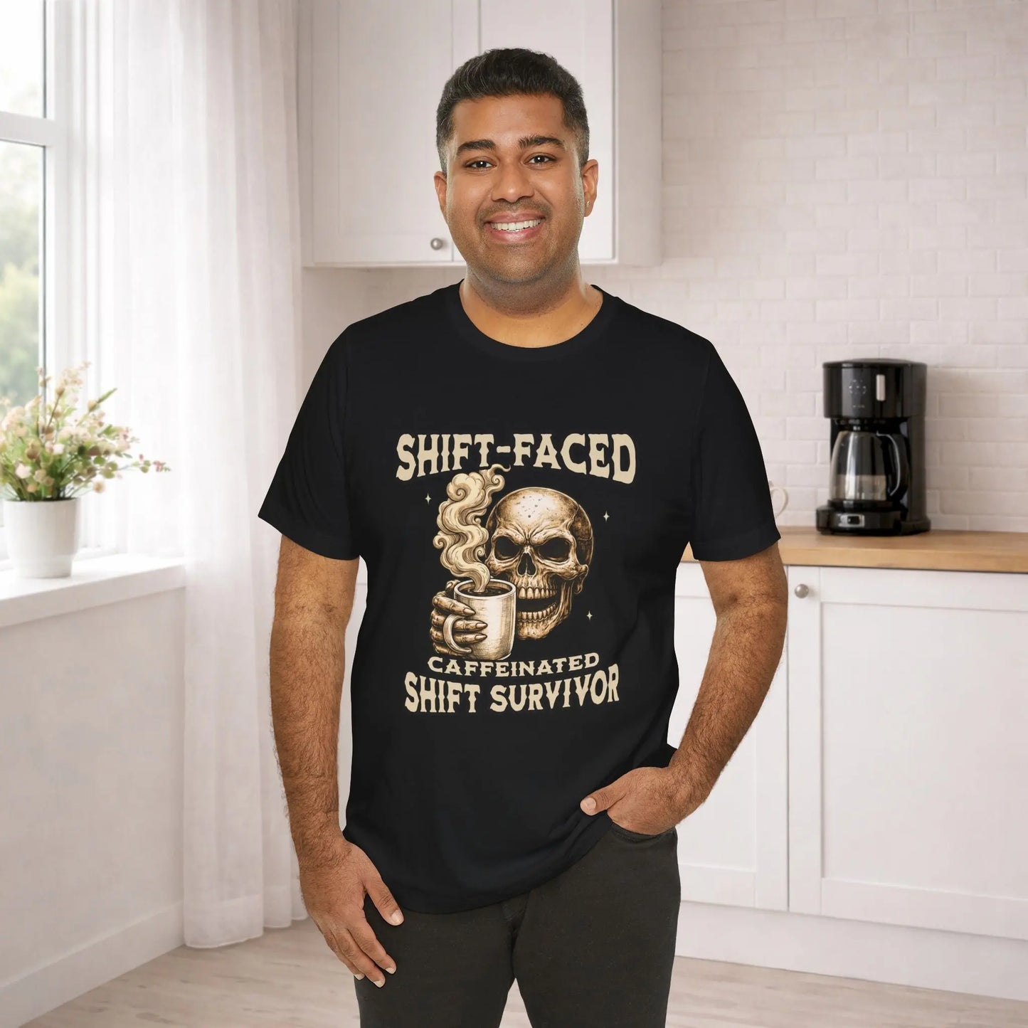 Shift-Faced Caffeinated Shift Survivor Tee - Boldly Bitter Company