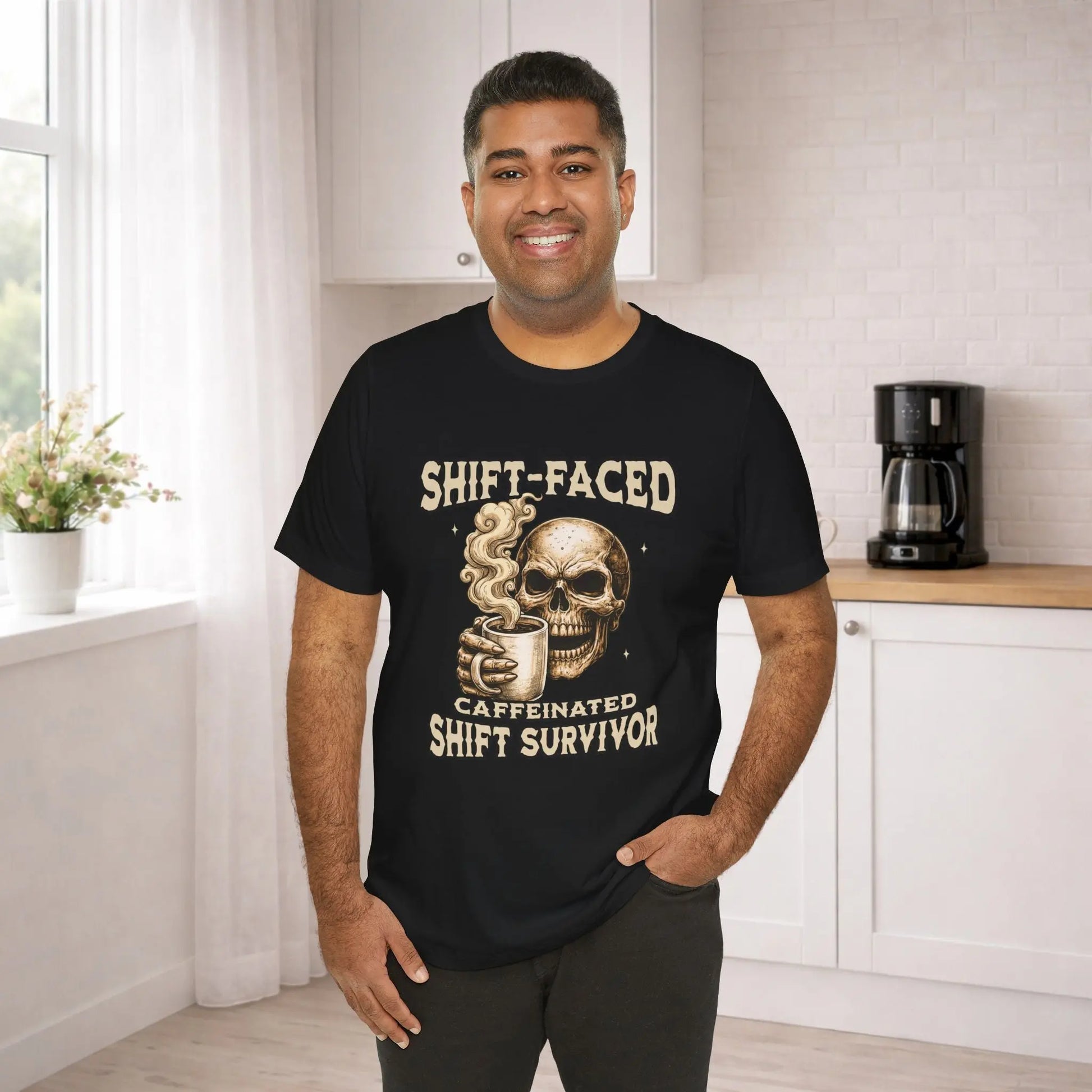 Shift-Faced Caffeinated Shift Survivor Tee - Boldly Bitter Company